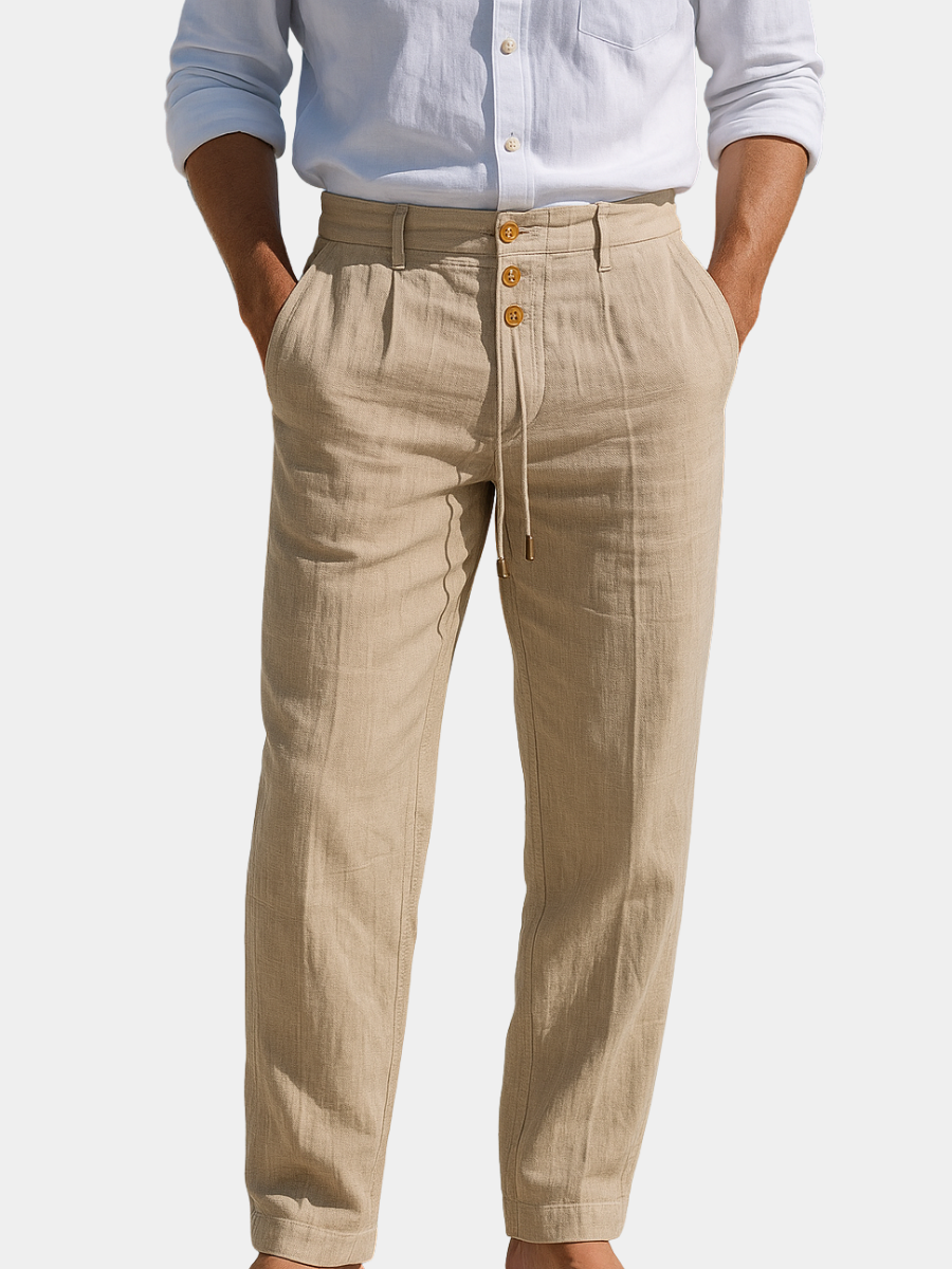 Matteo | Lightweight Linen Summer Trousers
