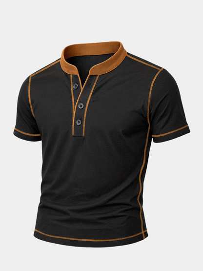 Olivier | Henley Shirt with Contrast Trim