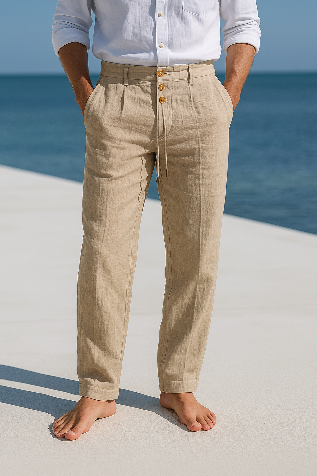 Matteo | Lightweight Linen Summer Trousers