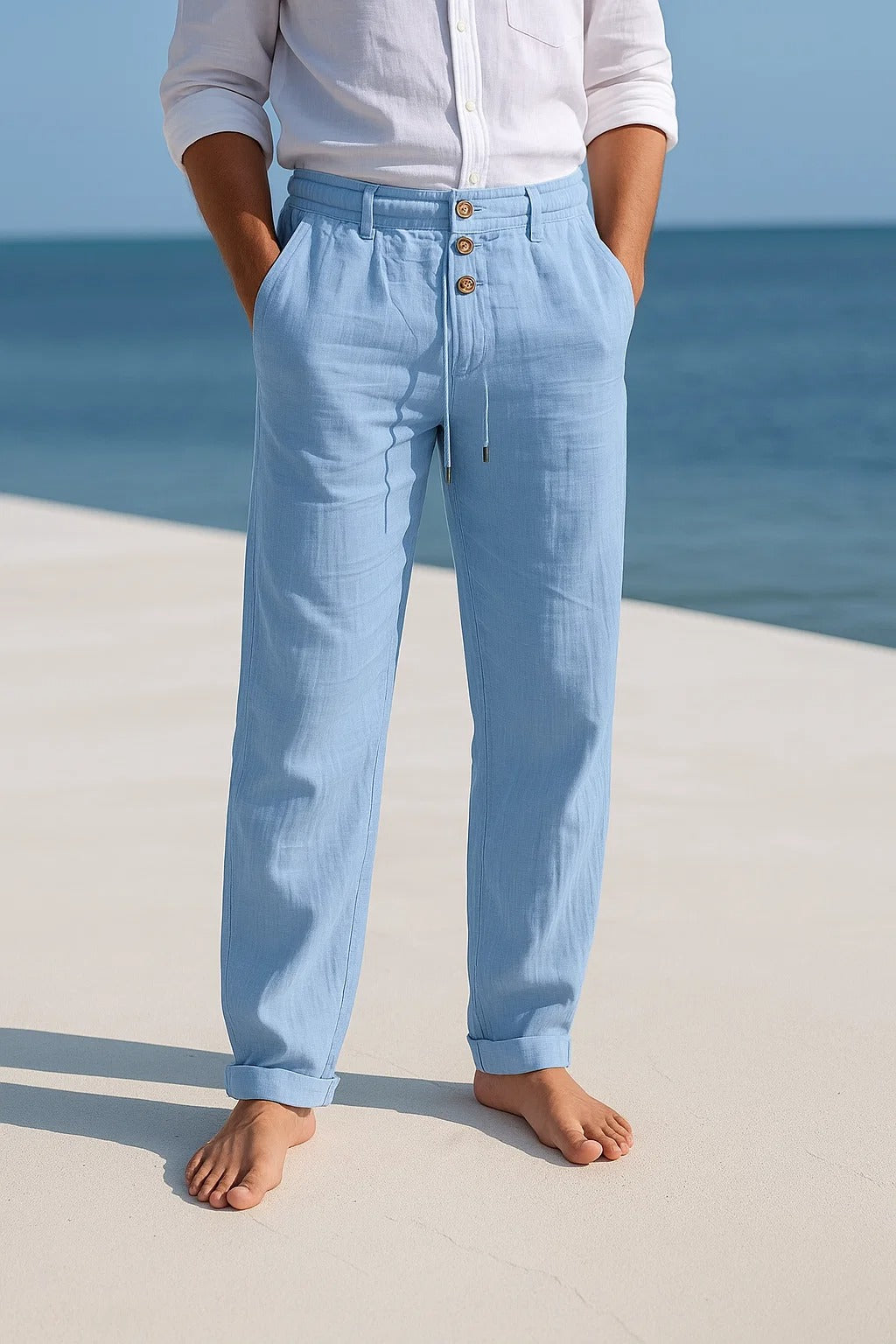 Matteo | Lightweight Linen Summer Trousers