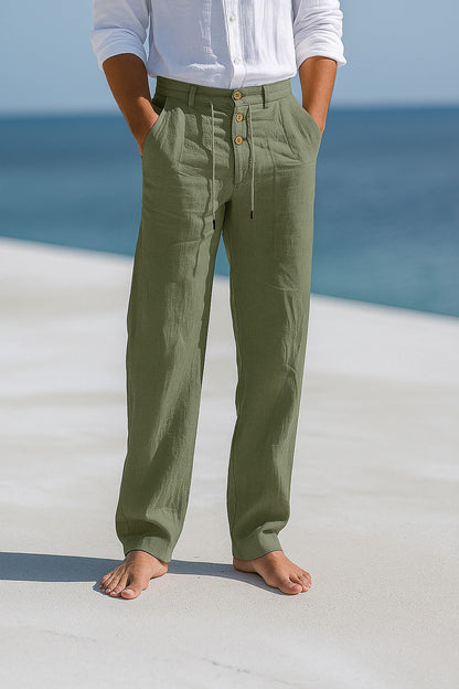 Matteo | Lightweight Linen Summer Trousers