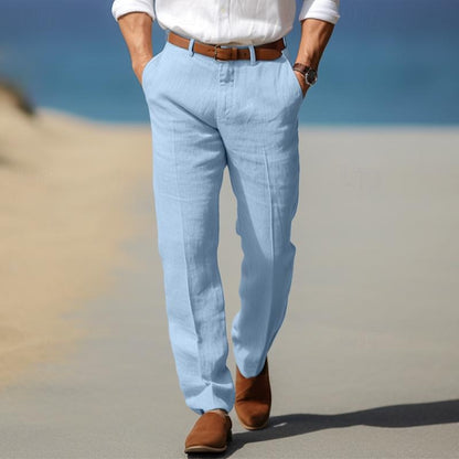 Premium Men's Luxury Linen Pants with Belt Loops